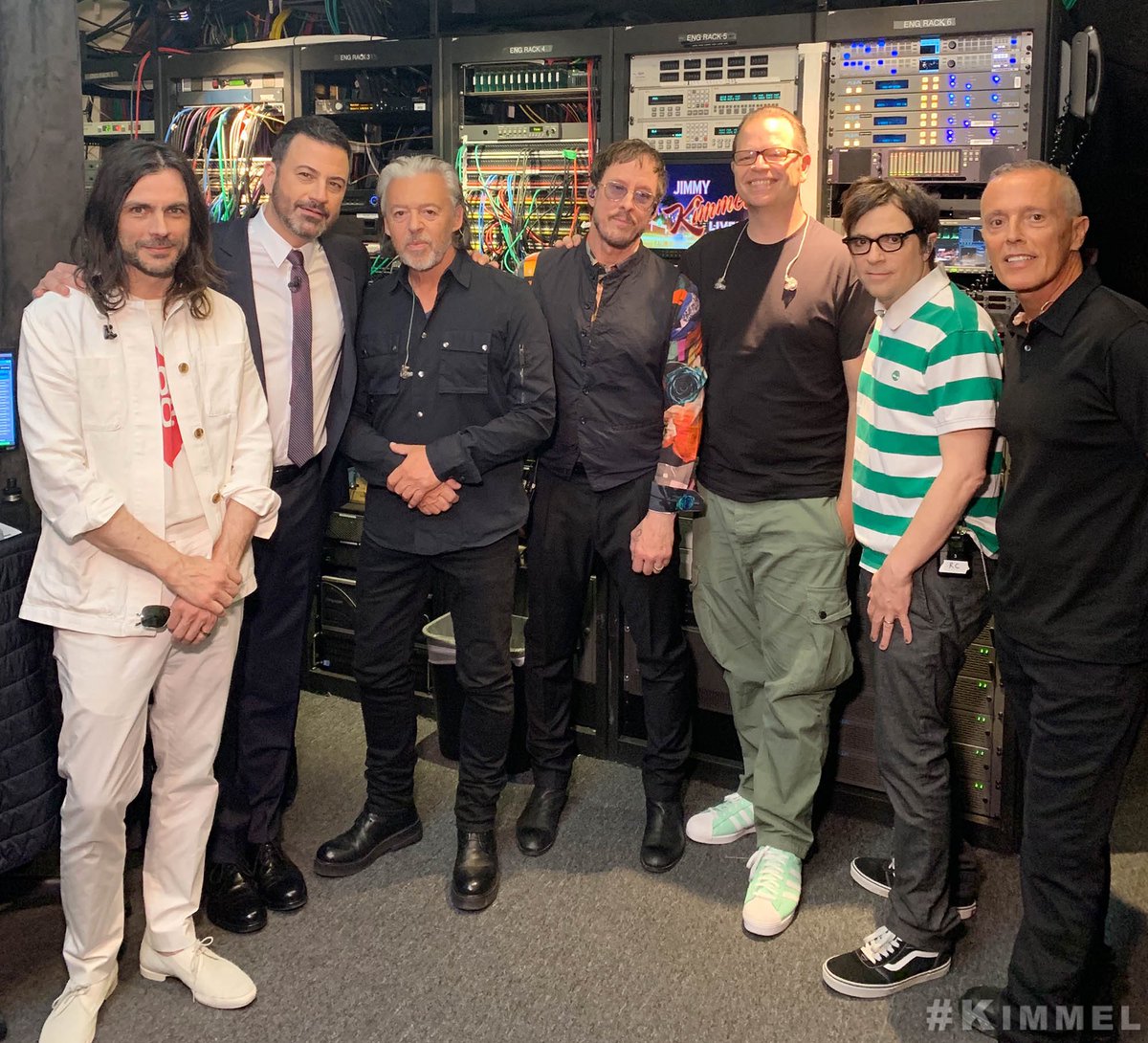 Backstage at #Kimmel with <a href="/Weezer/">weezer</a> &amp; <a href="/TearsForFears/">Tears for Fears</a> #TheTealAlbum