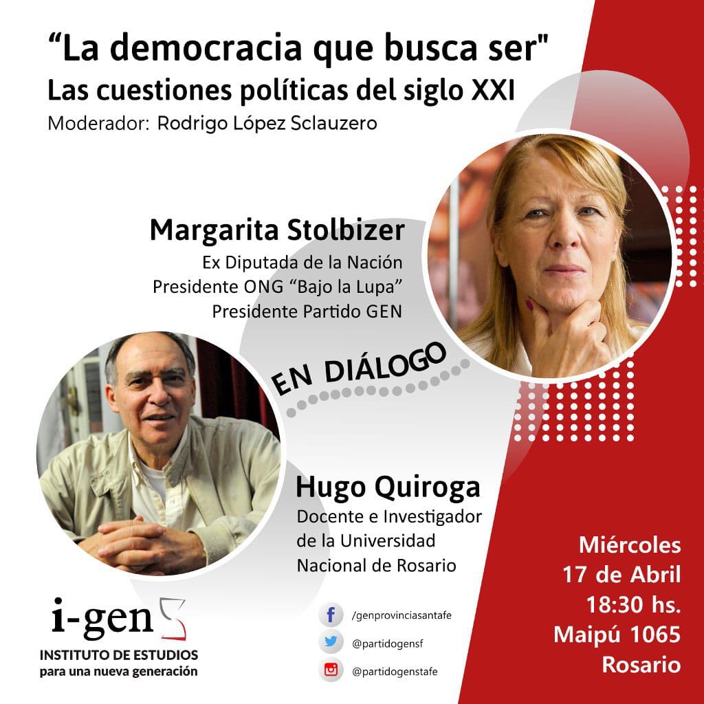 genvgg's tweet photo. Margarita @Stolbizer y Hugo Quiroga en #Rosario. Quedan invitados a la charla de este Miércoles 17 de Abril. https://t.co/jq54LkN1U2