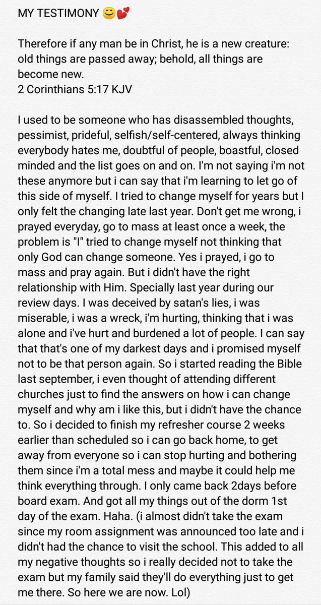 MariellaA21's tweet photo. MY TESTIMONY

Gonna post this here also. Hehe

Disclaimer: Posted this not to brag or anything but hoping that this could be a blessing to others. It's never too late fam. 😉💕 https://t.co/Vp8LwFHFOF