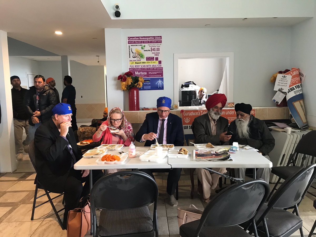 BradRedekopp's tweet photo. Enjoyed our visit to the Gurdwara yesterday, especially the great food!
#letswintogether #yxe #saskatoonwest #conservative #bradredekoppyxe #conservative2019 https://t.co/0dXzfxiUnV