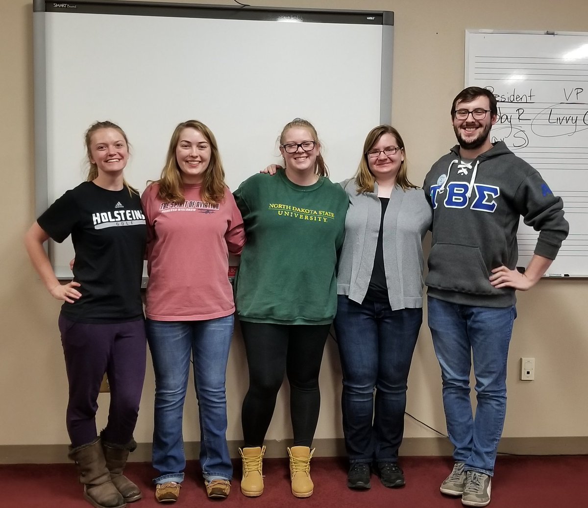 Congratulations to our new exec board for Fall 2019 - Spring 2020! We are so excited to see how you all help the chapter continue to grow!

President - Max Sommers
Vice President - Livvy Carlson
Secretary - Kelsey Handt
Treasurer - Rachel Meacham
Public Relations - Emily Kunkel