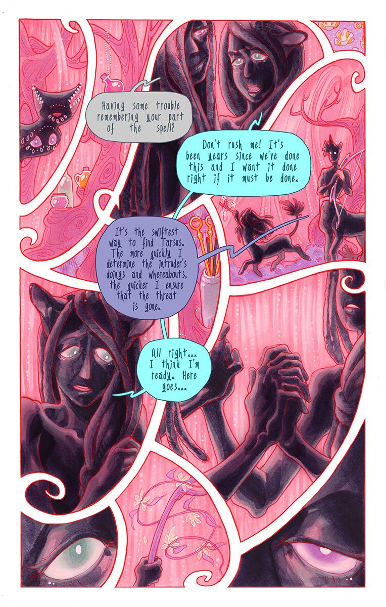 lost honey updated today! i had a lot of fun w this sequence/am in a good mood, so i'll post my latest pages here. time for some magical mums! ?✨?

please do check out the full comic here for lots of centaurs, unicorn taurs, magic, monsters & more :3

https://t.co/ArQ2zCwKxm 