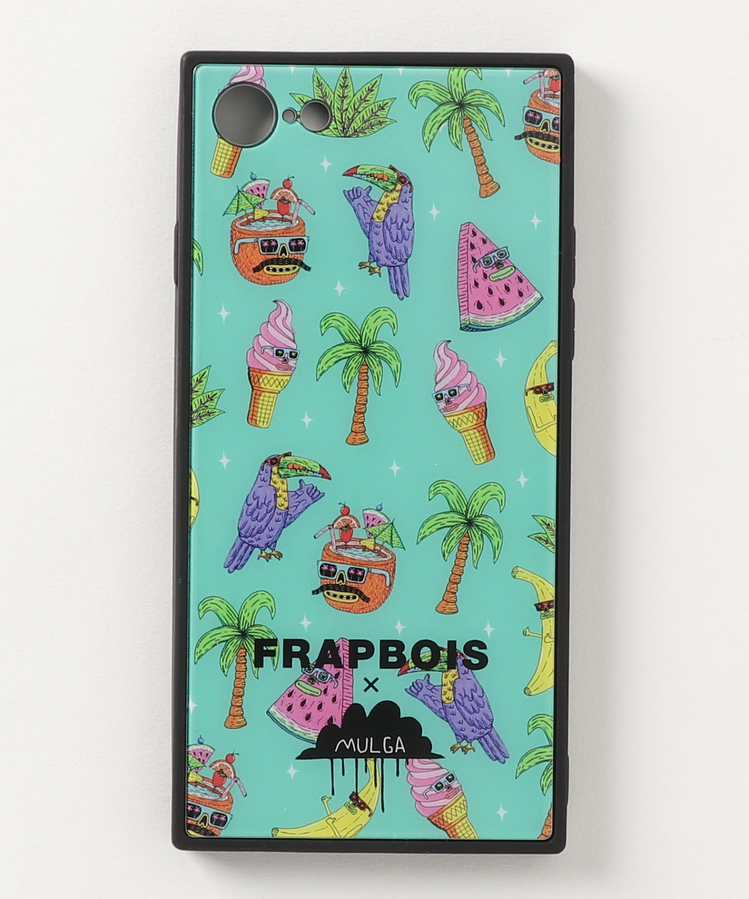 Frapbois Official モルガケース オーストラリア シドニーの人気イラストレーター Mulga モルガ とのコラボレーションアイテム モルガアロハの総柄デザインが光沢感のあるガラス素材にプリントされた ウキウキするデザインです Iphone 8 7