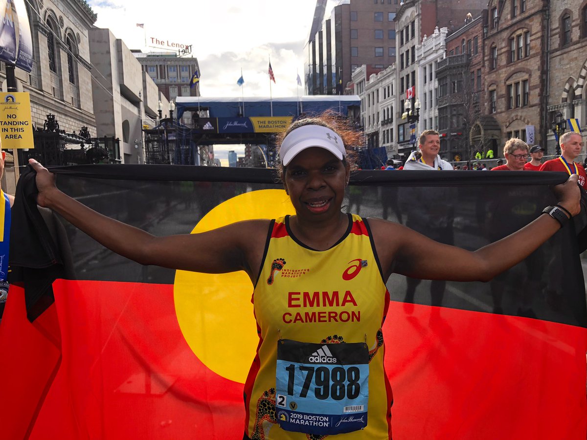 IndigMaraProjct's tweet image. And she did it!!! Six years, six hours &amp;amp; 11 min after being stopped at the 40k of the 2013 Boston marathon Emma Cameron has done it! #NeverGiveUp #FinishWhatYouStart #RunSweatInspire 
#StrongWoman
