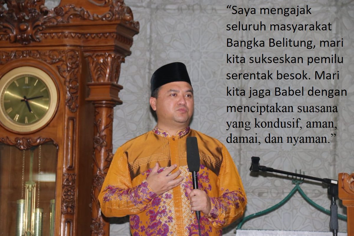 pemprovkepbabel's tweet photo. Yuk Sukseskan Pemilu di Babel! Babel Aman, Babel Nyaman
#babeloke
#Yukkebabel
#Erzaldi
#Pemilu https://t.co/72MIyjdBmi