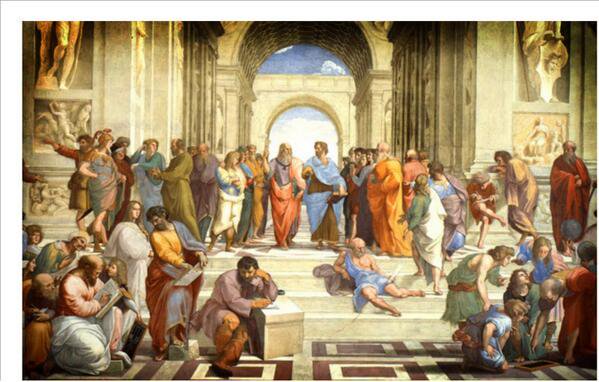 MEMORABLE on Twitter: &quot;&quot;La escuela de Atenas&quot; (1512) pintura de Rafael  Sanzio, ubicada en las estancias de Rafael, en el Palacio Apostólico del  Vaticano. Representa a los más importantes filósofos de la