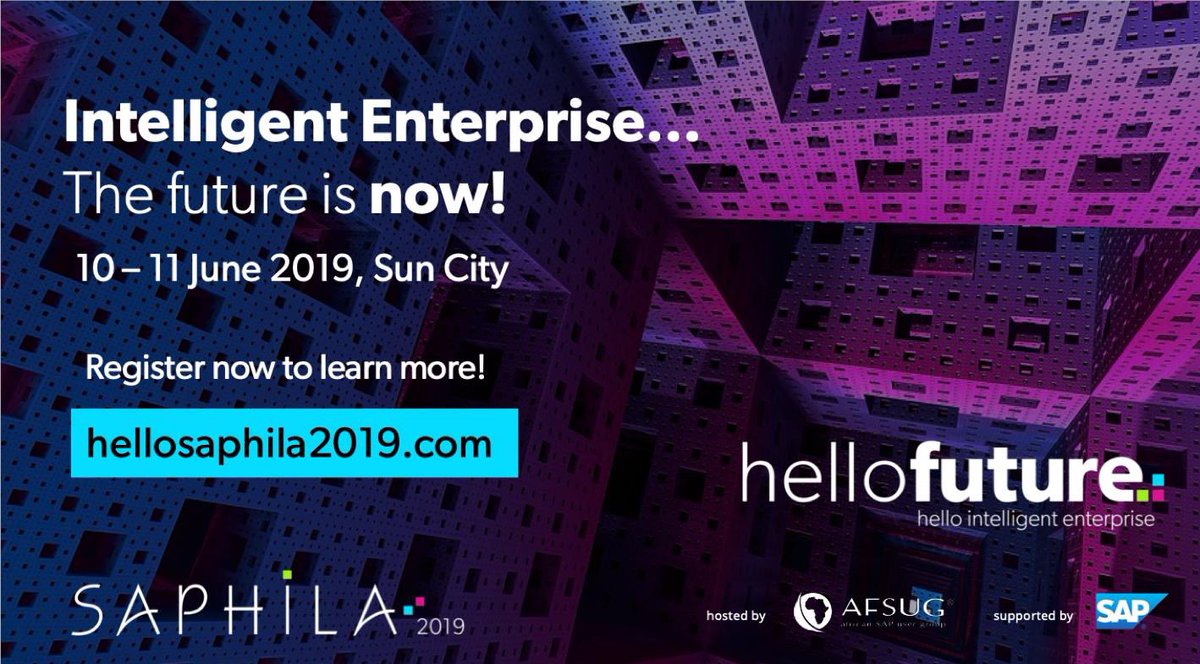 CathySmith_SA's tweet photo. Have you registered your attendance for #saphila2019?
Go beyond enterprise… dive into #intelligententerprise &amp; open the world of #artificialintelligence &amp; the empowered edge. Or are you jaded rather than curious?
https://t.co/wTiPDxfcBS
@SAPAfrica 
@Saphila_Africa https://t.co/6oUawYOzcY