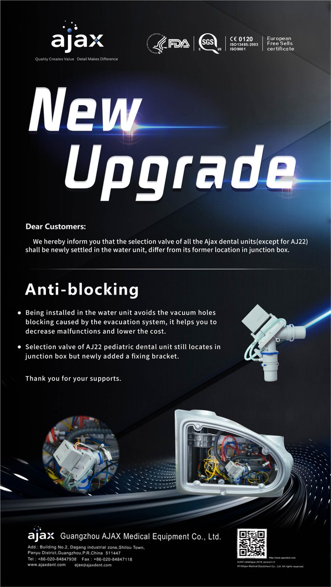 ajax_ltd's tweet image. New Upgrade for better service!
#ajaxdent #dentalchair #antiblocking