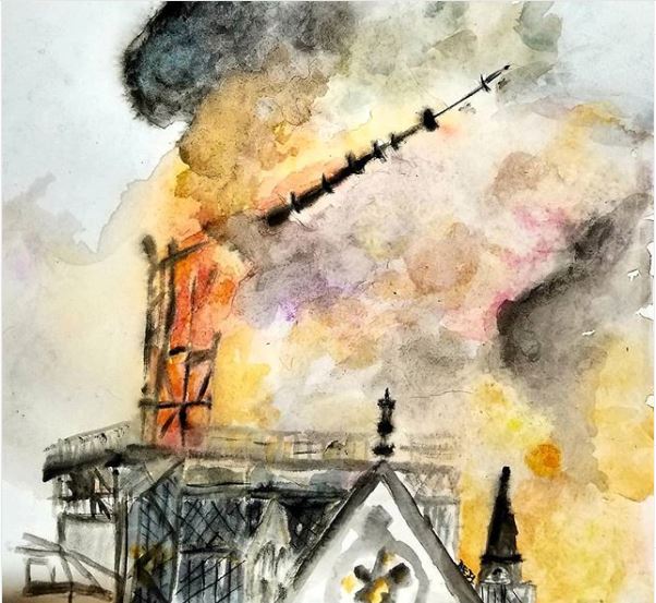 jillhejl's tweet photo. 💔 Notre Dame - Comme le phénix, renaissez de vos cendres 🙏

#NotreDame #NotreDameFire #NotreDamedeParis #NotreDameCathedral #watercolor https://t.co/cuy5vyaker