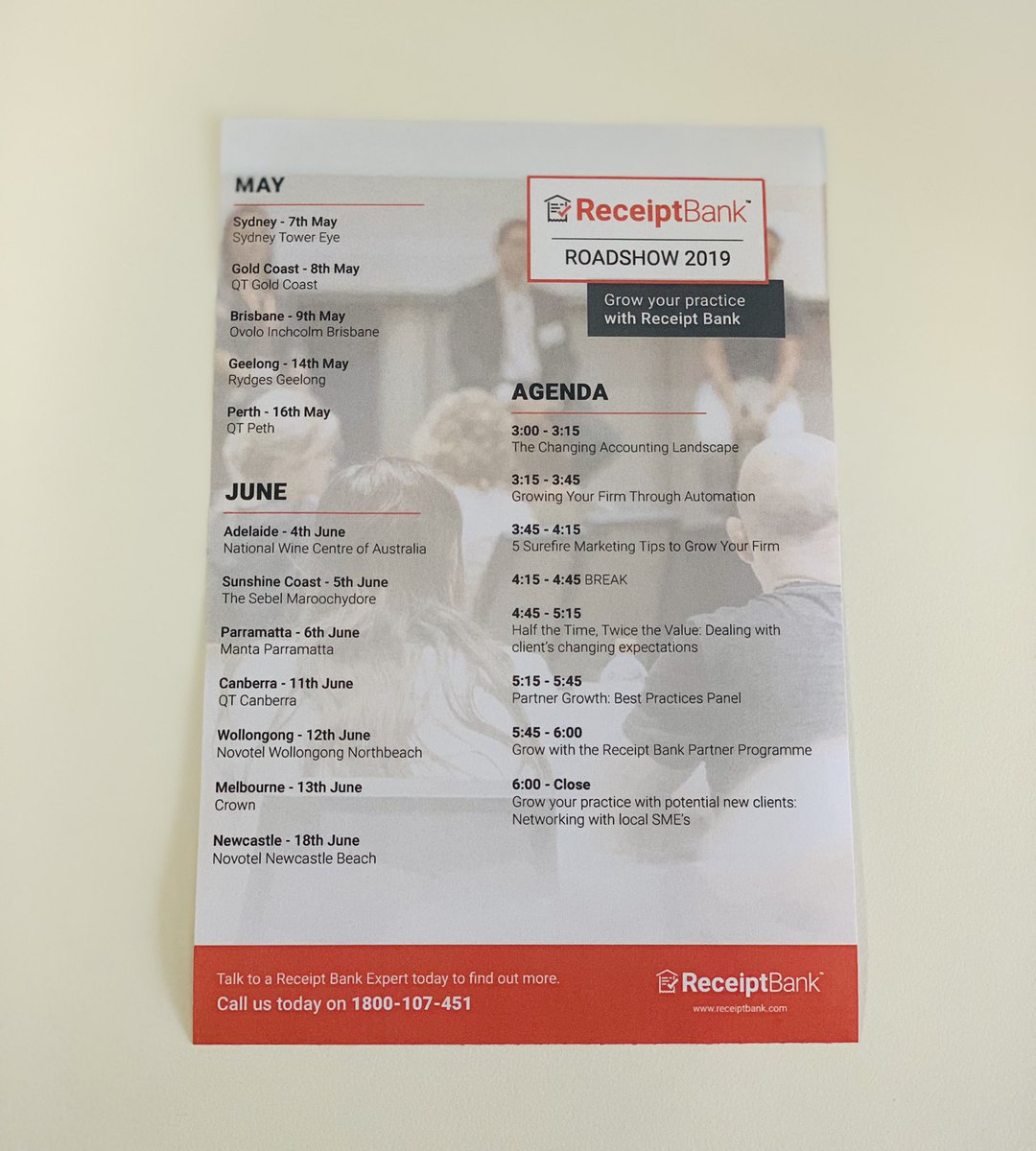 Elise_Receipts's tweet image. 🍊🚗3 WEEKS until the #RBRoadshow’s kick off starting with Sydney at @SydneyTowerEye! Register below for your opportunity to grow your practice with @ReceiptBank 🚗🍊:- web.cvent.com/event/c2c55225…