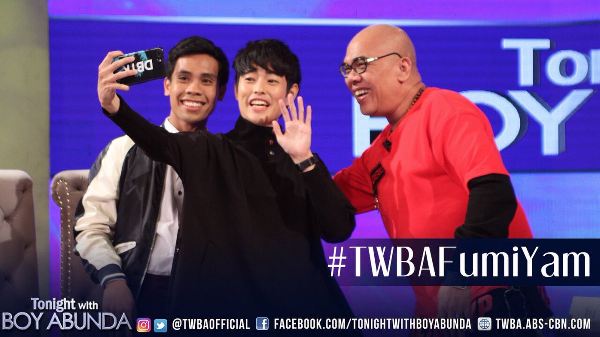 TWBAofficial's tweet photo. Ang popogi naman ng mga makakasama natin ngayong gabi! 😍 Abangan ang pakikipagkulitan nina Yamyam at Fumiya mamaya with Tito Boy! 😁 #TWBAFumiYam https://t.co/NAIwLJO6XQ