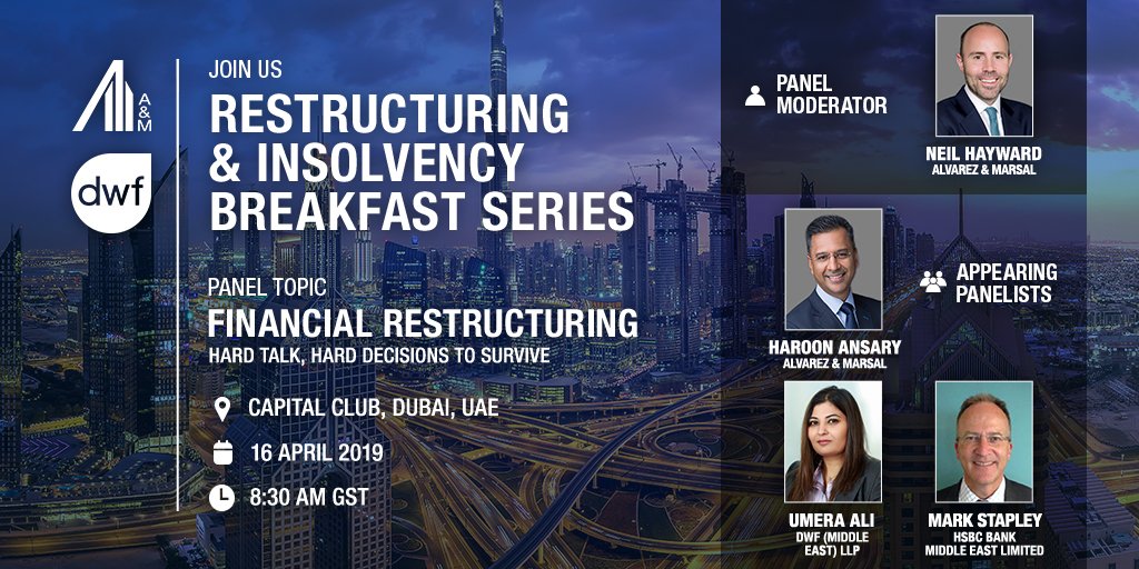 SaeedaJaffar's tweet photo. Today's #Restructuring &amp; #Insolvency Breakfast Series panel co-hosted by @alvarezmarsal &amp; @DWF_MiddleEast focuses on buying distressed assets &amp; optimally reorganizing the balance sheet. @DWF_Law: https://t.co/MxCW44K9Ee #FinancialIndustry @Neil_Hayward_AM @UmeraXAli @haroonansary https://t.co/vrxvKs0Wns