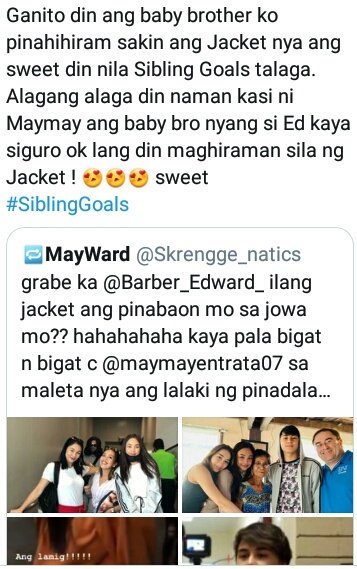 shipperpage__'s tweet photo. Tawang tawa talaga ako sa mga M/Ds. 

Kahit ano nalang. Dati bading user harassment at ngayon naman  kapatid daw 😂😂😂😂😂 #Laftrip

#MayWard #MaymayEntrata #EdwardBarber @maymayentrata07 @Barber_Edward_ https://t.co/RCkcbz5ux1