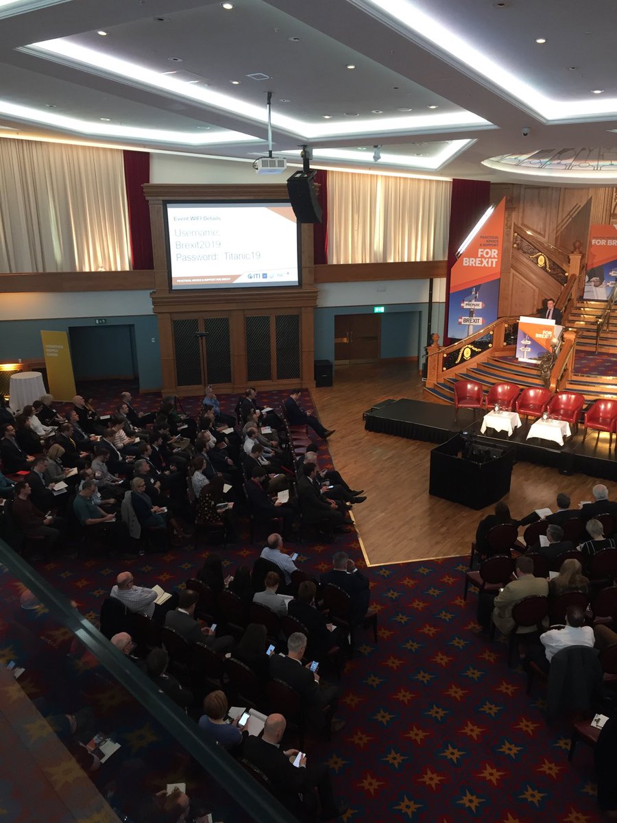 Inter_Trade's tweet image. Full house in ⁦@TitanicBelfast⁩ for #practicalhelp Brexit event ⁦@InvestNI⁩ ⁦@FSB_NI⁩ ⁦@IoDNI⁩ ⁦@NIChamber⁩