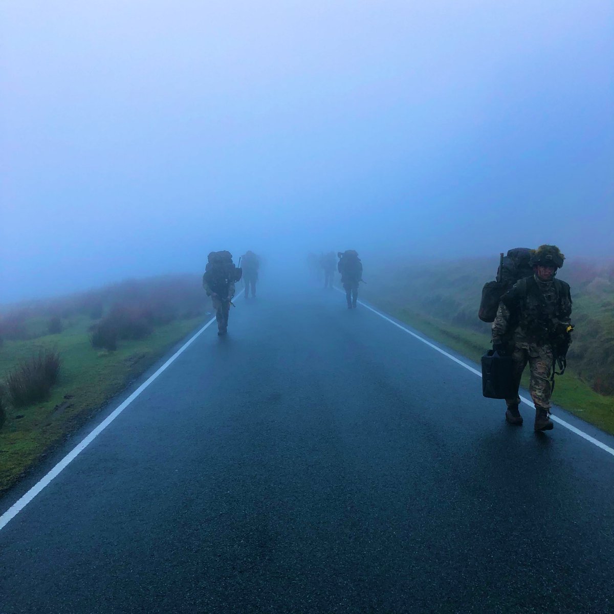 IBSBrecon's tweet photo. This platoon’s #TuesdayThoughts on #SCBC1803 are currently about getting to the RV as they exfiltrate from their habour area in the kind of weather we are more accustomed to in Sennybridge!

Physical robustness is key. https://t.co/dWwenz0sbJ