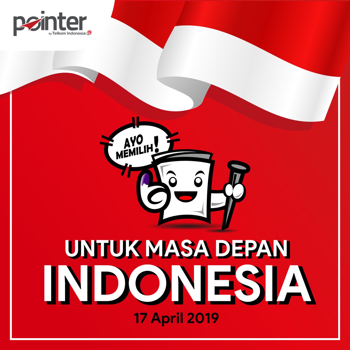 Hai Pointers ! Yuk sukseskan pesta demokrasi besok, jangan lupa ke TPS terdekat yaa :)  Say no to Golput, Pilihan kita menentukan masa depan bangsa #Pemilu2019 #PointYourWay