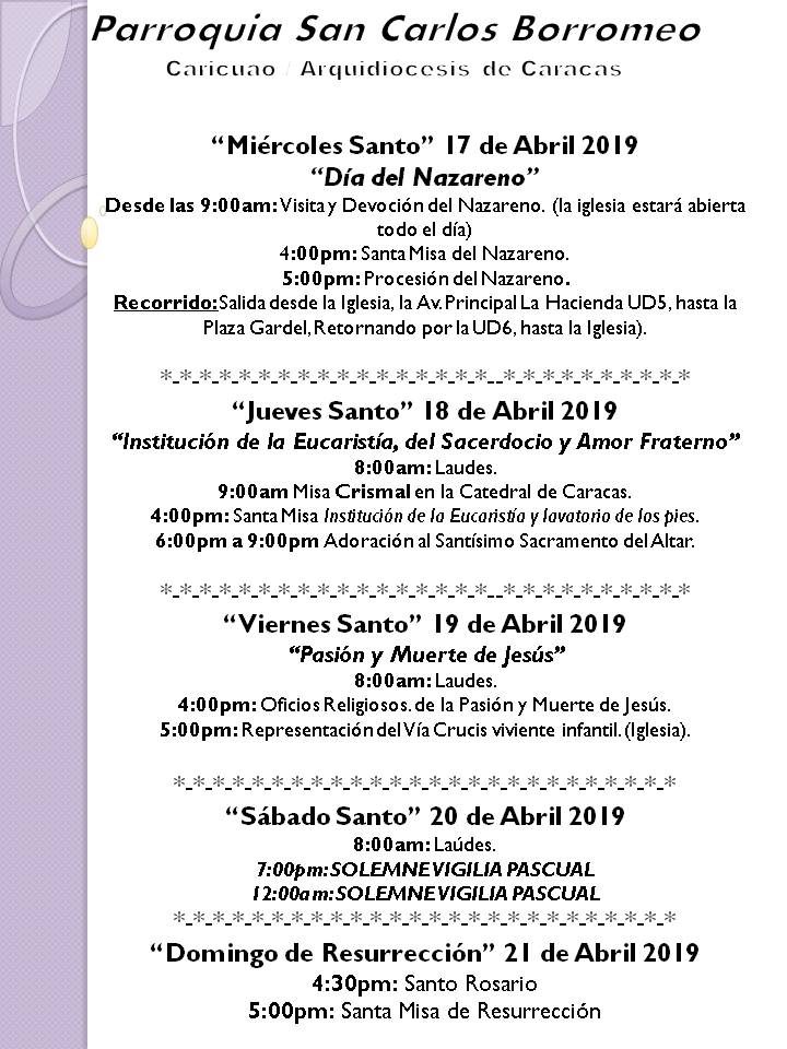 Scarlosborromeo's tweet photo. #SemanaSanta2019 #Parroquia #San #Carlos #Borromeo #Caricuao #CC2 #UD5 #UD6 #Caracas #Venezuela #IglesiaCatolica #DiosEsNuestraEsperanza https://t.co/j02JD0ySFv