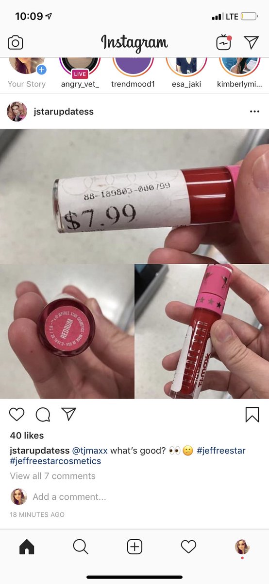 8371_1's tweet photo. @JeffreeStar  look what there posting in instagram your lipsticks in @tjmaxx @JeffreeStar  again https://t.co/PpizqS9gau