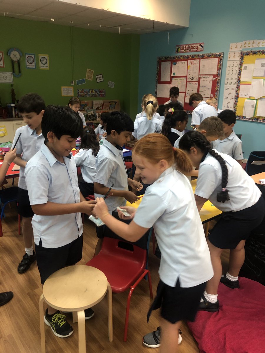 DIA_Year4's tweet photo. Tuning in to our new unit ‘Monetary systems affect the way people live their lives’. Students had to bid money for coloring pencils to complete their picture first. Some made money, others lost, some found it stressful but most enjoyed! #DIA_primary #DIA_pyp #money https://t.co/Hi62wcQ7hU
