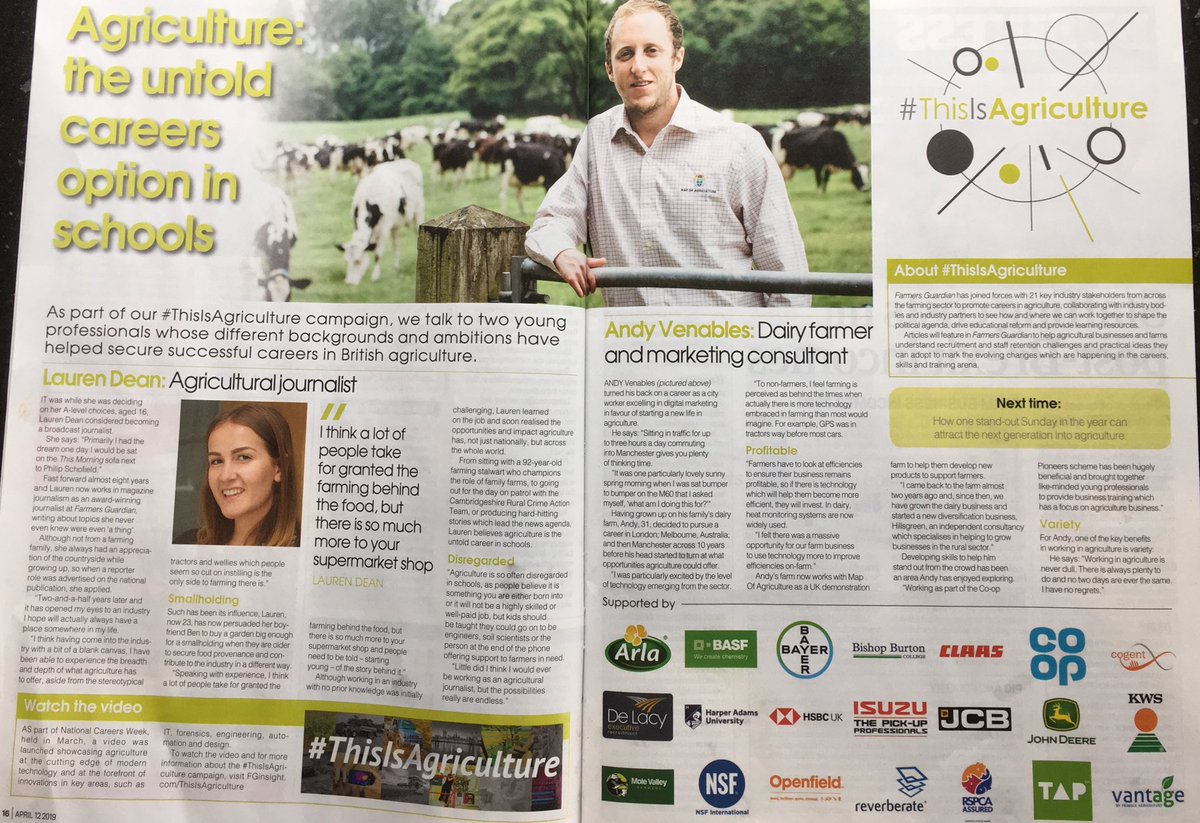 Pleased to be involved with @FarmersGuardian on #thisisagriculture this week