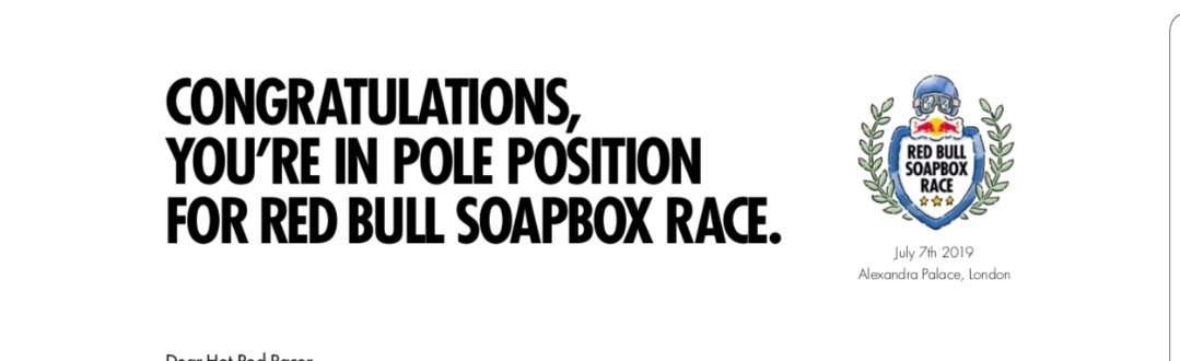 2Fast2BFurious1's tweet photo. We did it 🤣 , passed the selection and moved from applicants to officially accepted Competitors, now the hard work begins #redbullsoapboxrace #redbull #London #allypally https://t.co/dtriH3FByR