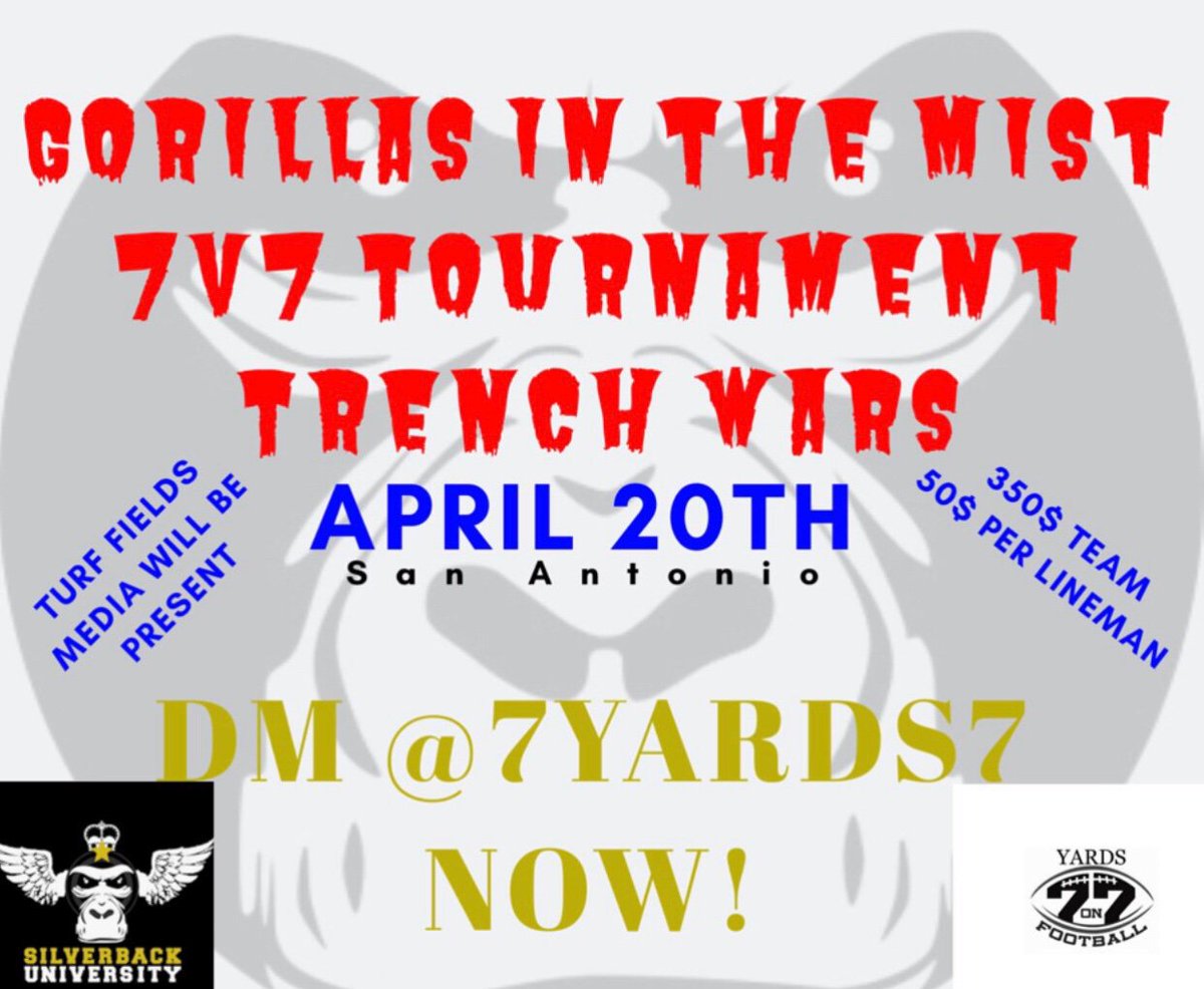 7yards7's tweet photo. Get in on this last Tournament before Spring Ball starts !!!! This Saturday it’s going Down in San Antonio, TX ........
4 game guaranteed|25 min games|$350 per squad|Turf Stadium.
#playSA #7v7tourney #weheretx
@STXSting @EzBrawnRecruits @team7v7 @2107v7 @Greedy_Elite https://t.co/nSNOt4HYbG