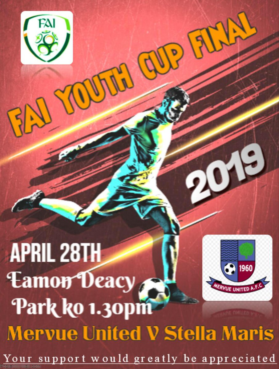 NearyOllie's tweet image. @FAIreland Youth National Cup Final @MervueUnitedAFC v @StellaMarisFC on the 28th of April in Eamon Deacy Park  #RealPlayerDevelopment
