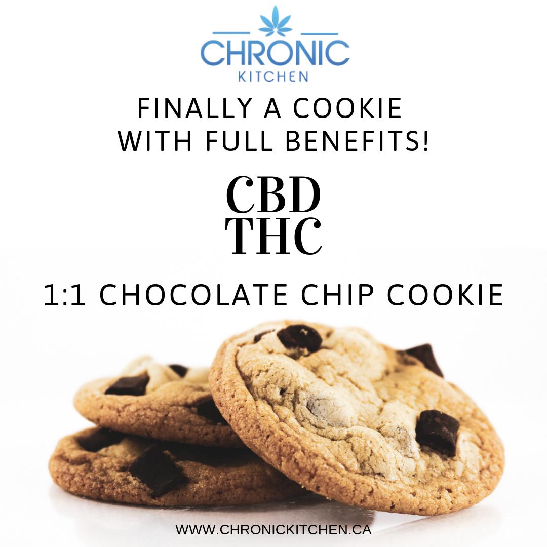 Chronic_Kitchen's tweet image. Look what's new in the Kitchen! 
1:1 CBD | THC Chocolate Chip Cookies!
Check them out at chronickitchen.ca