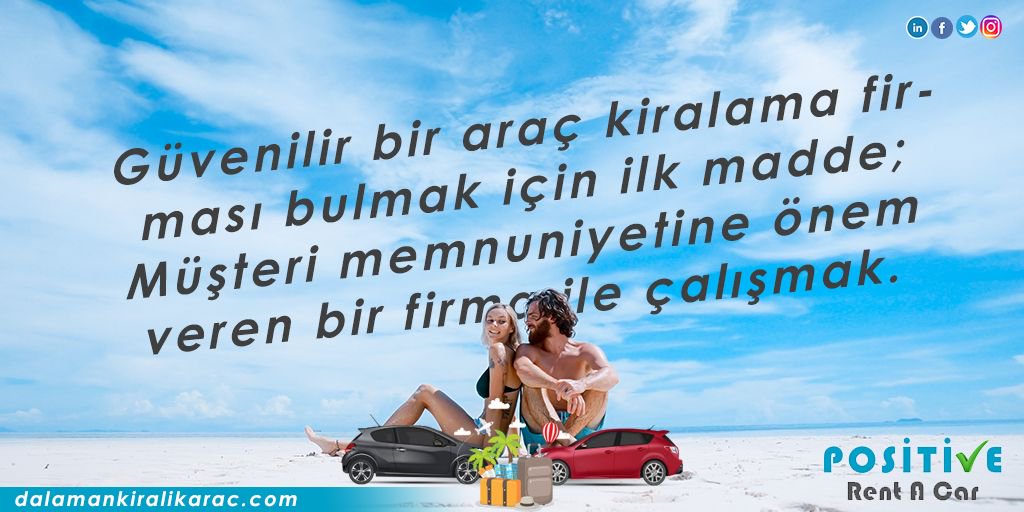 Güvenilir bir araç kiralama firması bulmak için ilk madde; Müşteri memnuniyetine önem veren bir firma ile çalışmak. #kiralıkarabadalaman #dalamanairporttransfer #dalamanhavaalanı dalamankiralikarac.com
