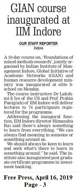 IIM_I's tweet photo. And here begins the Course on Foundations of Mixed Methods Research by @IIM_I &amp; #GIAN @HRDMinistry 

#News #Coverage #IIM #IIMI #IIMIndore @askhimanshurai #Workshop #Research #Methods #Scholars #Education #ResearchWork #PhD #Thesis #Researchers #Researchpaper https://t.co/0WzxD9SCgV