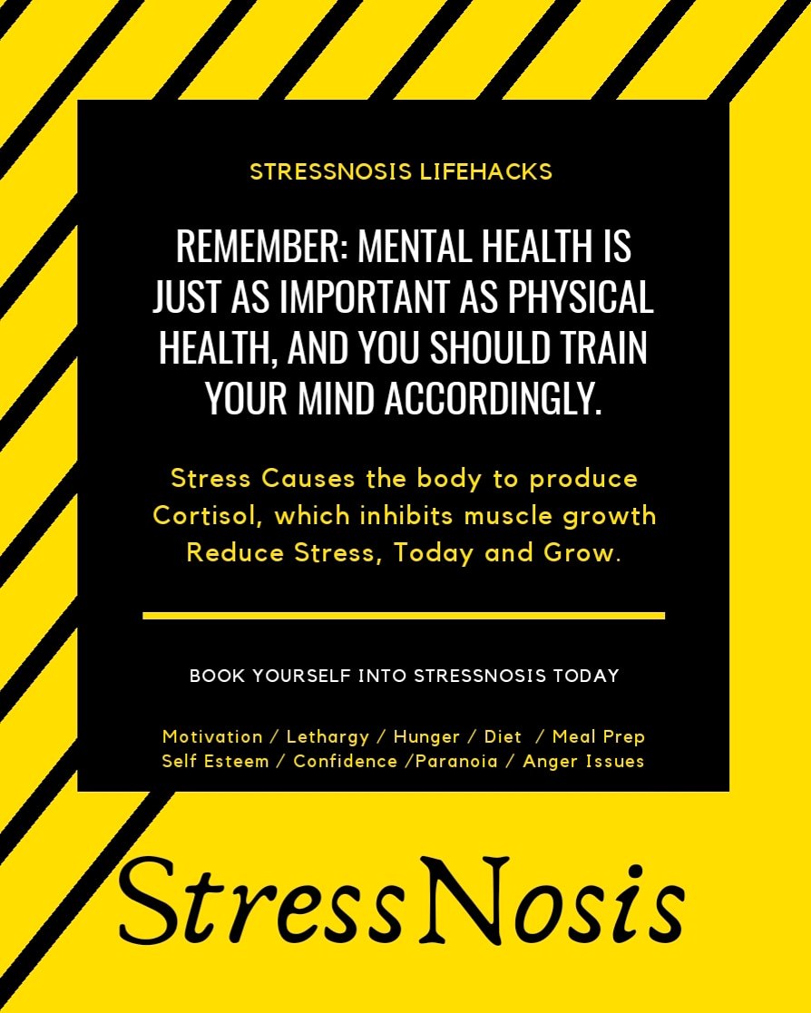 Take stress seriously... it can massively affect your performance and your results. 
30 minutes for a consultation,  3 hours for a session: Positive change for the rest of your life. 
#MentalHealth is just as important as #physicalhealth, and #StressNosis is here to guide you