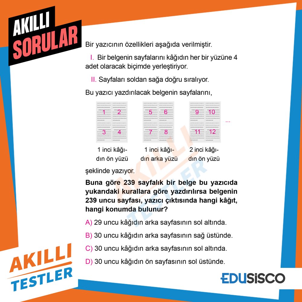 Akillitestler's tweet photo. Akıllı Sorular yeni nesil bir LGS problemiyle hız kesmeden devam ediyor! Cevaplarınızı bekliyor, çözüm videosu için ise Perşembe gününü beklemenizi öneriyoruz. #akıllı #soru #LGS #matematik #eğitim #gelişim #başarı #yeninesil #yapayzeka #dijitalplatform #akıllıtestler #edusisco https://t.co/6VFd8tuRbV