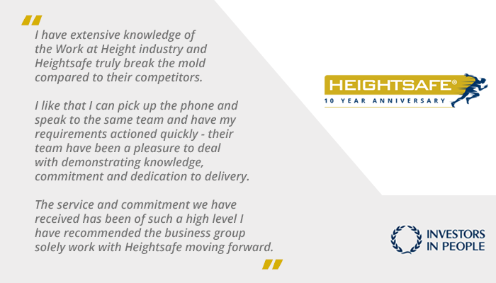 Heightsafe's tweet photo. Client Testimonial! "… The service and commitment we have received has been of such a high level I have recommended the business group solely work with Heightsafe moving forward."

#Testimonial #Heightsafe https://t.co/8TdTXBUYZR