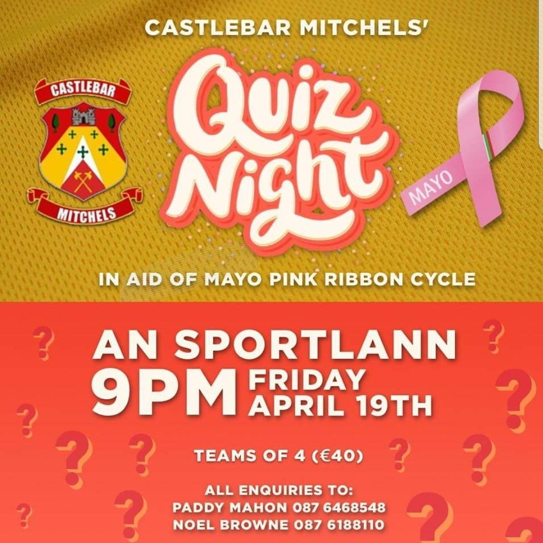CastlebarLgfc's tweet photo. Please come out and support this very worthy cause @MitchelsGaa @MayoPinkRibbon @thecontel @Castlebar_IE https://t.co/t2MC9r0BIY