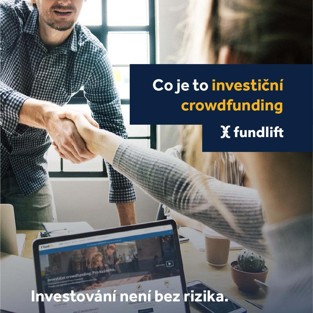 Investiční crowdfunding je typ skupinového investování, kdy více menších investorů projekt zafinancuje. Investoři diverzifikují riziko a projekty oslovují nové potenciální zákazníky = win win situace. Více na Fundlift.cz

* Investování není bez rizika
#investice