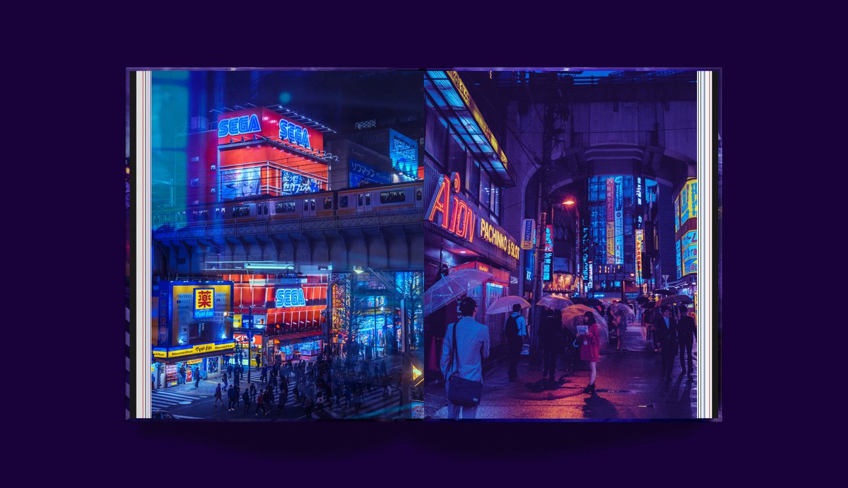 A mock-up of Liam Wong's debut book: TO:KY:OO with photographs of Akihabara, Tokyo. The Electric Town. 