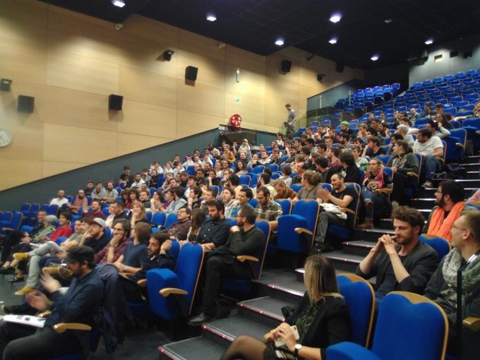 chantal_marion's tweet photo. Salle #Rabelais a accueilli les 140 étudiants pour la remise des prix !!#DontForget récompensé 👏👏 @IDATEDigiWorld #Gachajam 18 écoles de jeux vidéos de #France et #Belgique @Montpellier3m @Saurel_P #ICC @Entreprendre_MT https://t.co/svW5N3IrmB