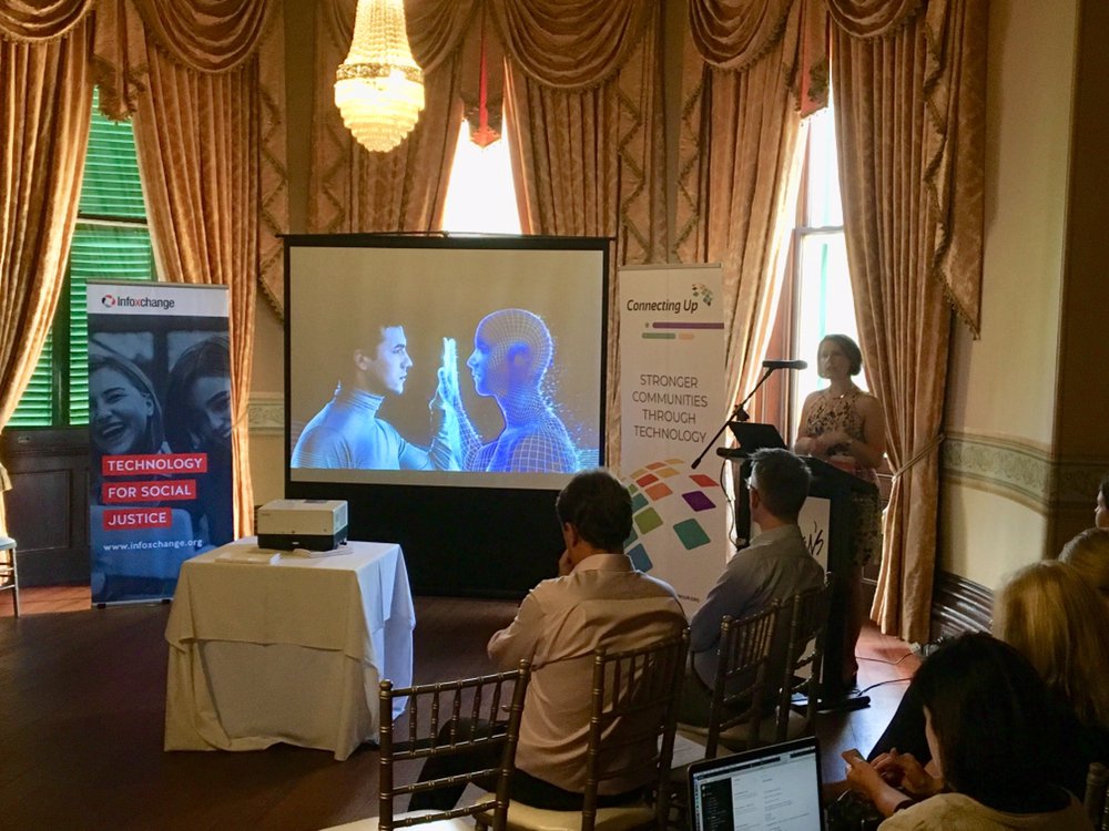 ConnectingUp's tweet image. Dr Eva Balan-Vnuk - Exec Director ICT and Digital Gov, DPC SA - on the potential for humans and technology to combine for incredible impact @ConnectingUp and @Infoxchange Tech for Social Impact in SA event today in Adelaide. #techpotential #techforsocialimpact