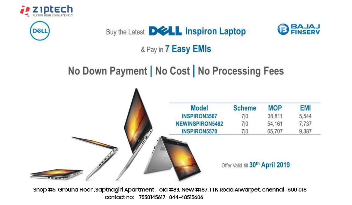 ziptechdm's tweet photo. Buy the latest Dell Inspiron Laptop & pay in 7 easy EMIs only at Ziptech Dell store.
OFFER VALID TILL 30th APRIL. Visit our retail store now.
Call: 7550145617 or 044-48515606
#dell #delllaptops #dellinspiron #inspironseries #ziptech https://t.co/nbe0s9TI31