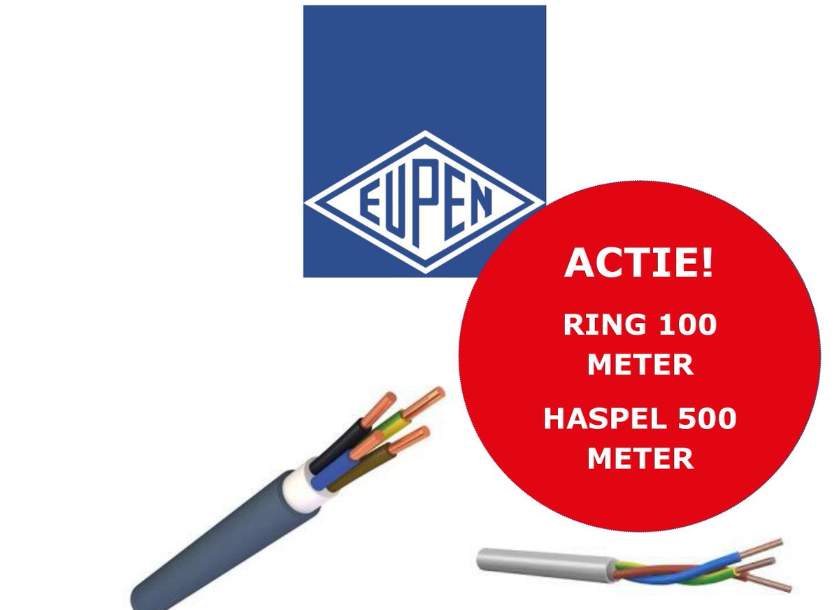 Mailactie week 16: Deze week een super scherpe aanbieding. Eupen installatiekabel YMVK nu in de actie. Ga snel naar webshop.salo.nl/mailactie