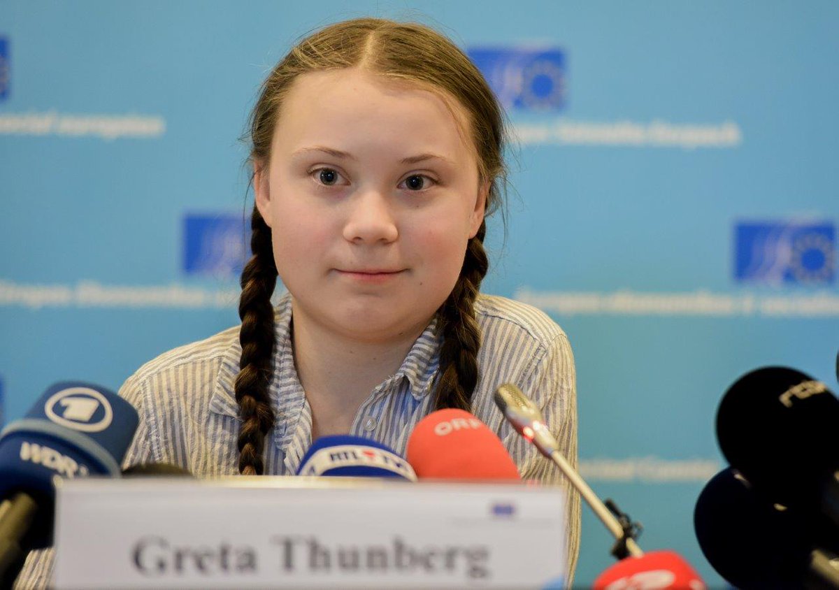 Greta Thunberg, one of the youngest environmental activists in the world,  is at the Parliament today to share her views on how to tackle climate change. 🌍eptwitter.eu/qheF