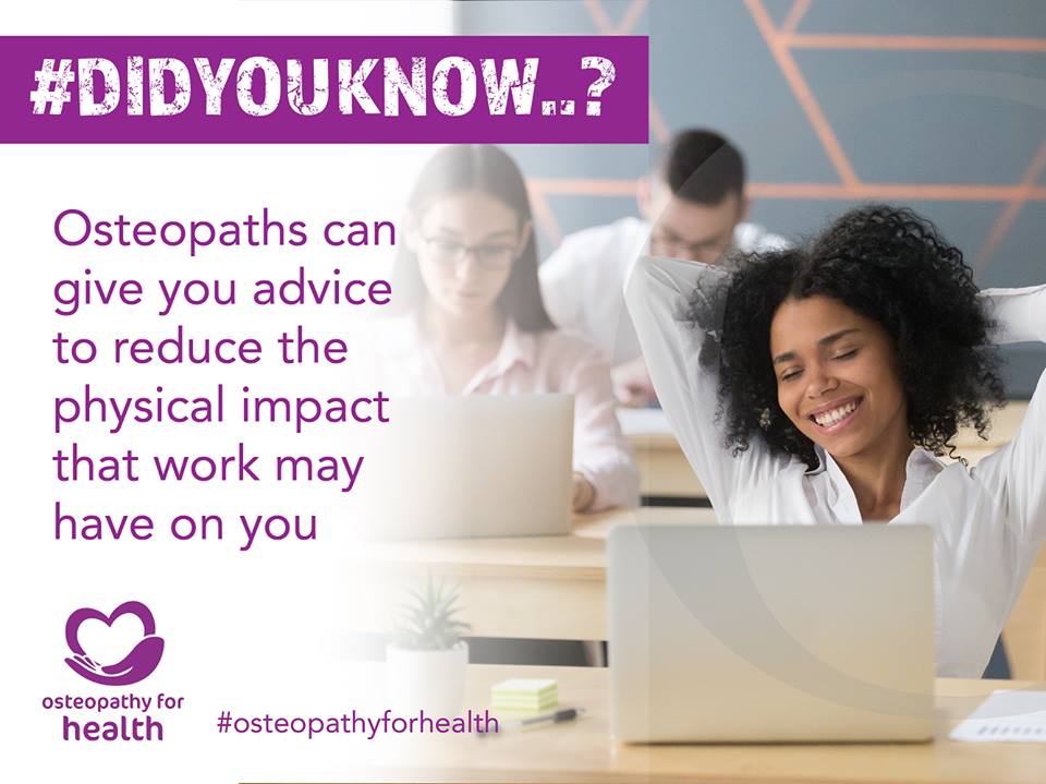 KilmarnockOsteo's tweet photo. No matter what your occupation is and if you are feeling the physical effects of your job which can also impact your mental well-being, we are always here to help. Do book an appointment via FB, online or call us on 01563 822244. #didyouknow #empathyunderstandingresolution https://t.co/EdfctaAPeA