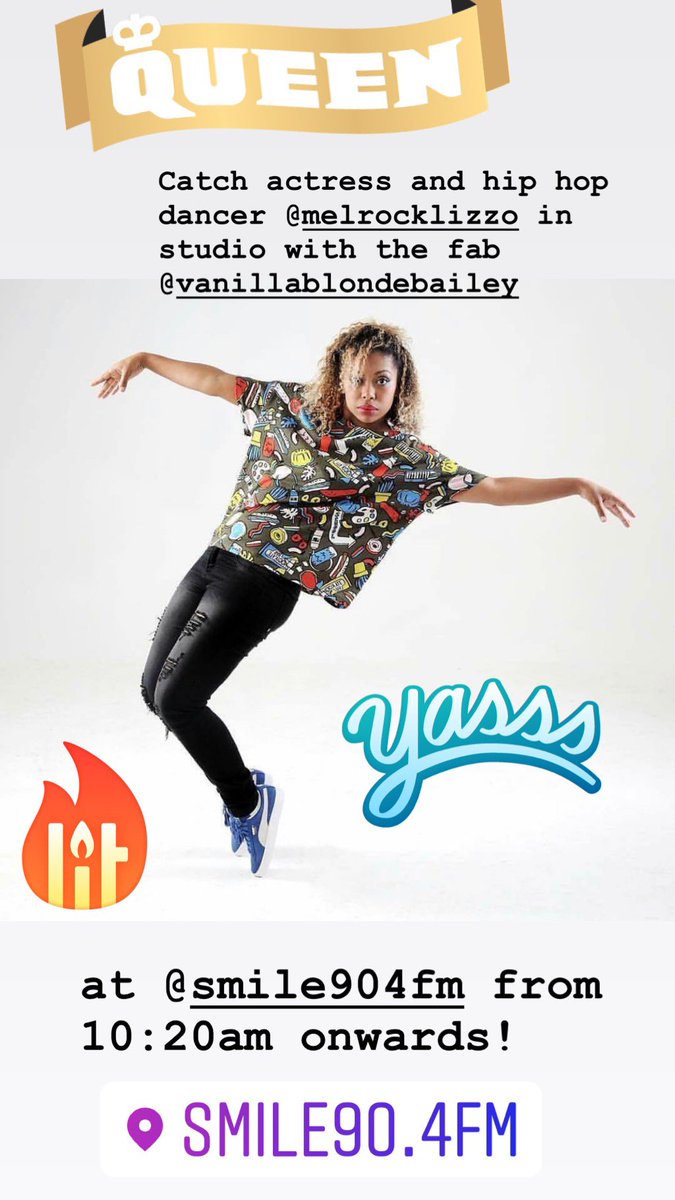 claymorar's tweet image. Tune in: @Smile904FM at 10:20am as actress and hip hop dancer @MelrockLizzo chats to @BaileySchneider about her career #clientinterviews 🔥🔥🔥