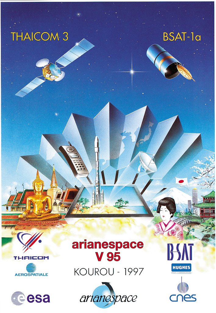 DutchSpace's tweet image. And here is the launch poster from back then.... #V95 #Ariane4 #CSG #ESA