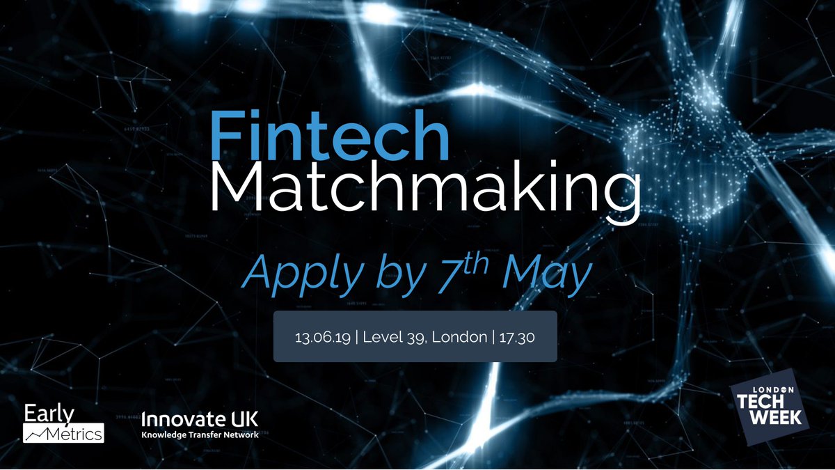 astrinity's tweet photo. Apply by 7th May to pitch your #tech solution to major #financial organisations https://t.co/ZwKtRp9rsY @KTN_Creative @earlymetrics @LDNTechWeek @Level39CW #fintech #corporates #startups #FintechMatchMaking https://t.co/Om8HolRdSE