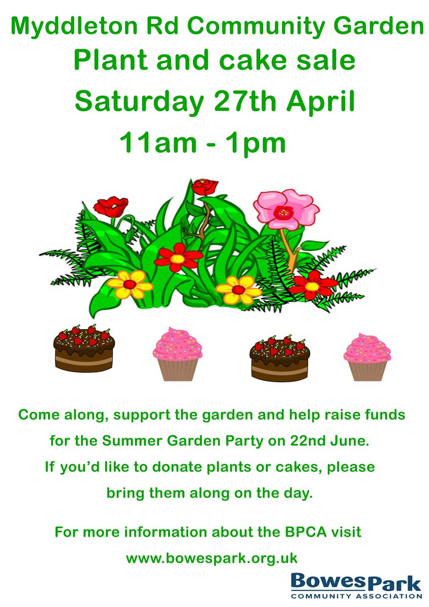 We Love Myddleton Rd (@welovemyddleton) on Twitter photo The <a href="/MyddletonRoadCG/">Myddleton Rd Garden</a> plant and cake sale takes place on Saturday 27th April. Please spread the word! #myddletonroad #bowespark #n22 The <a href="/MyddletonRoadCG/">Myddleton Rd Garden</a> plant and cake sale takes place on Saturday 27th April. Please spread the word! #myddletonroad #bowespark #n22