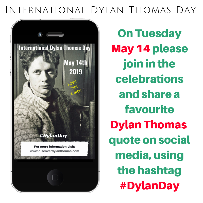 DylanThomas_100's tweet photo. Please help us to celebrate International Dylan Thomas Day

On Tuesday May 14 #DylanDay please share a favourite Dylan Thomas quote on social media. Thank you!

https://t.co/ZRofAH5XRZ https://t.co/uXUuQtyhzf