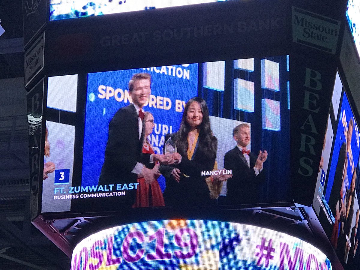 FZEFBLA's tweet photo. 2019 FBLA National Qualifier - Nancy Lin - 3rd Place Business Communications https://t.co/62fxZQhyXZ