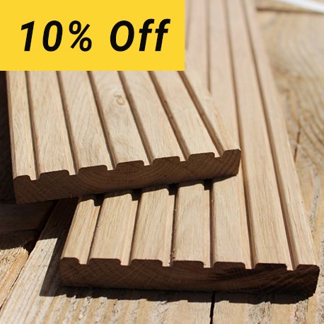 Achieve the beautiful finish of #Oak at softwood prices. Made from character grade oak, creating a charming rustic finish to your decking area!

With 10% off, take a look today: ow.ly/e1J030orMnb #deckingsale #save