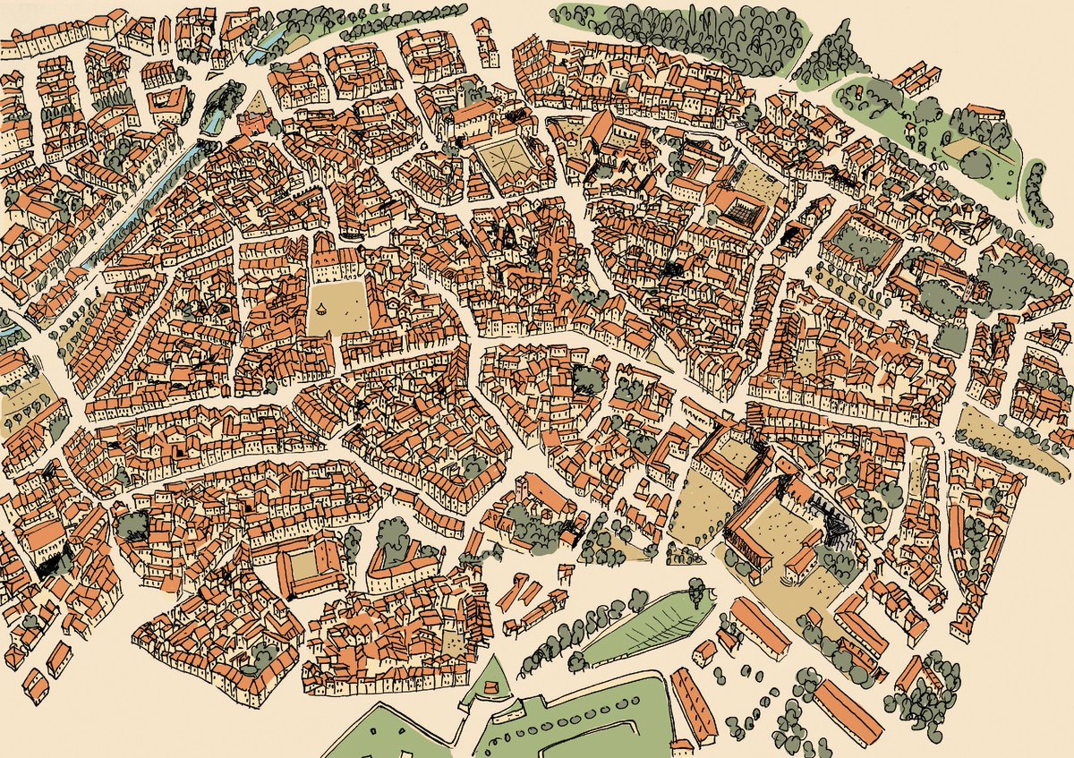 dessin_de_seb's tweet photo. la ville de #Perpignan dans la quelle je me suis perdu 1 nuit 🤪 dessiné pour notre video à paraître demain sur la #Sanch! @lindependant @MairiePerpignan https://t.co/fE6t1ynA73